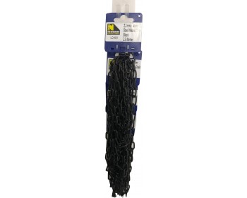 Clip Strip of 14mm x 2.5mm Japanned Black Chain